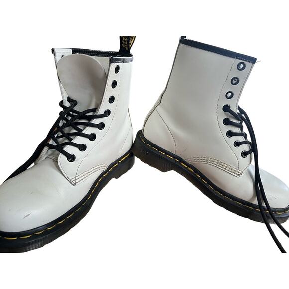Doc Martens airwair bouncing soles Combat Boot White womens 6, men’s 5 EU 37 - Picture 4 of 9